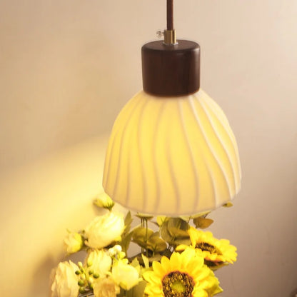 وحدة إضاءة حائط LED قابلة للتعديل من DecorBites™ بقاعدة خشبية من السيراميك للديكور المنزلي