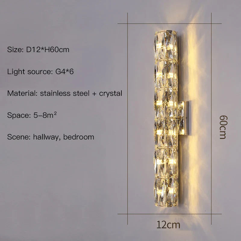 DecorBites™ Crystal Wall Lamp: Nordic LED Luxury Design, Art Gold/Chrome for Living Room, Bedroom