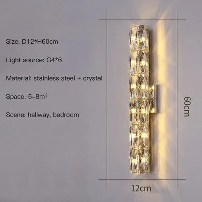 DecorBites™ Crystal Wall Lamp: Nordic LED Luxury Design, Art Gold/Chrome for Living Room, Bedroom