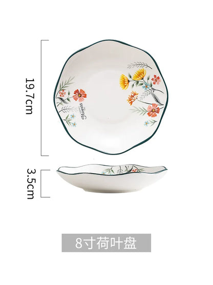 Juego de plato y tazón para fideos de arroz DecorBites™ de porcelana fina