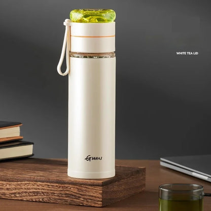 DecorBites™ Glass Thermos Cup Tea Separation Set Vacuum Bottle Stainless Steel Office Business Style