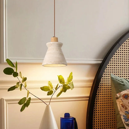 DecorBites™ LED Wood Yellow Travertine Pendant Light for Living Room Bedside - Nordic Interior Lighting