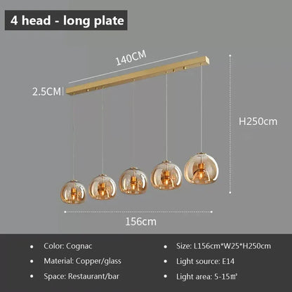 DecorBites™ LED Glass Pendant Light: Modern Nordic Luxury Hanging Lamp Fixture