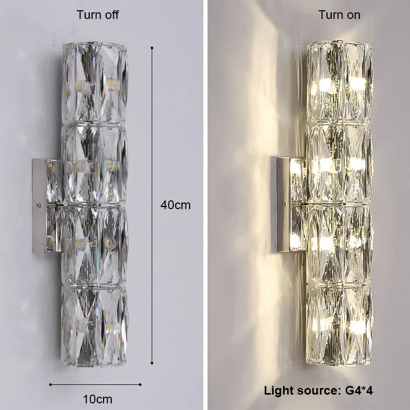 DecorBites™ K9 Crystal LED Wall Lamp: Modern Luxury Nordic Sconces for Home Lighting