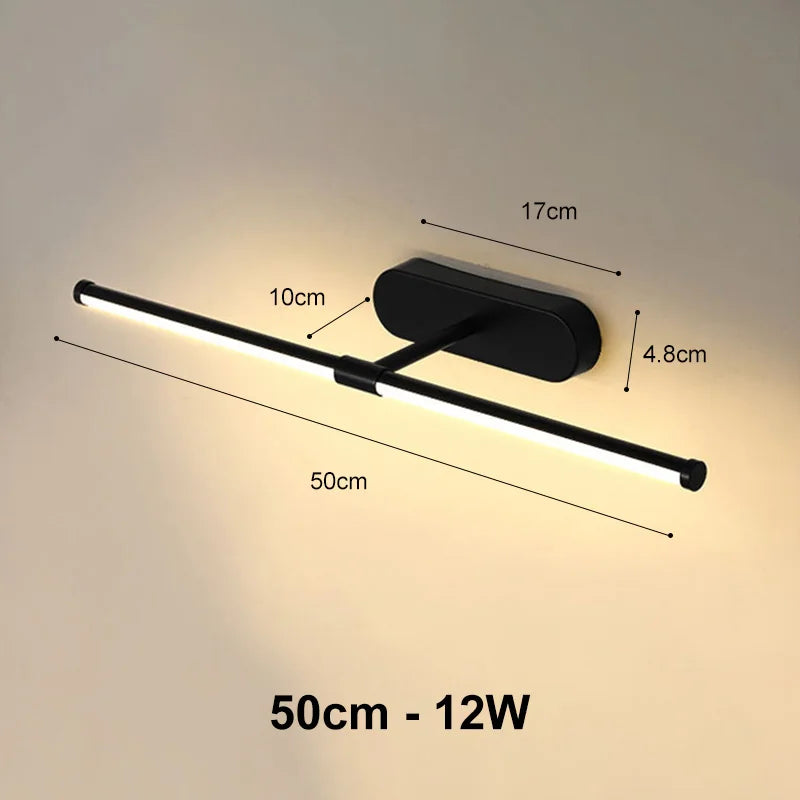 Aplique de pared para baño LED Decorbites™ de 58 cm, iluminación moderna para interior y dormitorio