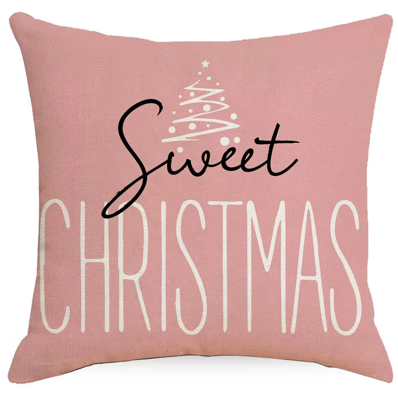 DecorBites™ Christmas Pillowcase: Santa Claus Snowman Print for Living Room Sofa Decor