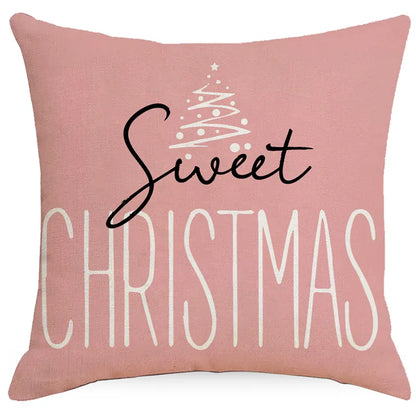 DecorBites™ Christmas Pillowcase: Santa Claus Snowman Print for Living Room Sofa Decor