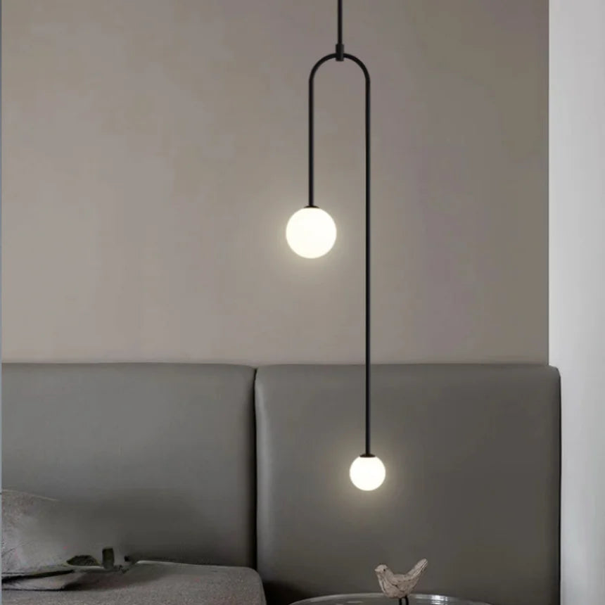 DecorBites™ Double Head Glass Ball Pendant Light for Hotel Bedroom & Bathroom