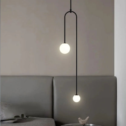 DecorBites™ Double Head Glass Ball Pendant Light for Hotel Bedroom & Bathroom