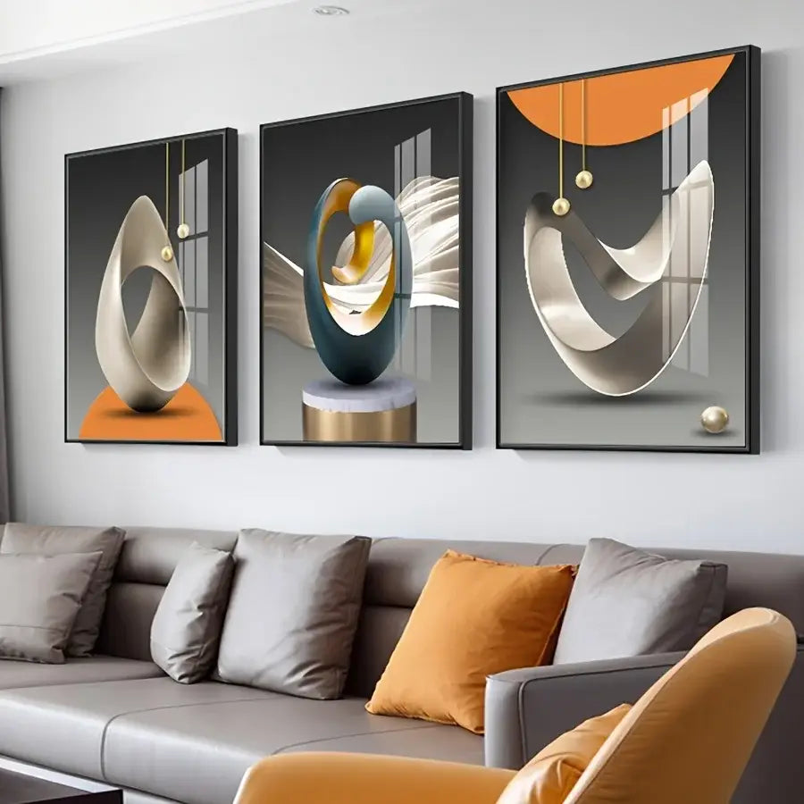 DecorBites™ Luxury Geometric Canvas Prints Set