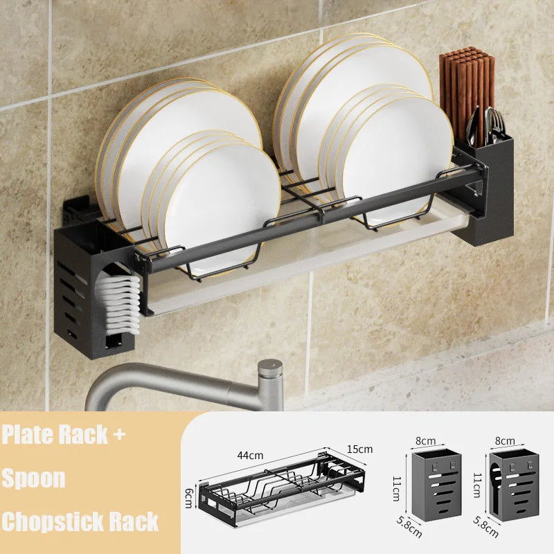 DecorBites™ Kitchen Wall Organizer Rack Utensil Drainer Storage Holder Shelves