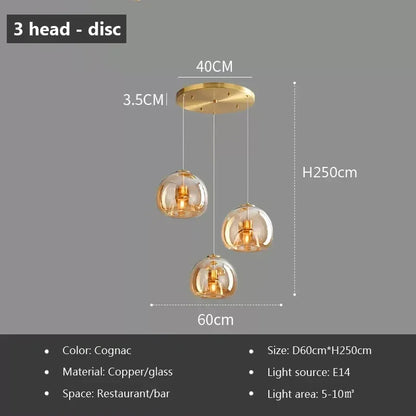 DecorBites™ LED Glass Pendant Light: Modern Nordic Luxury Hanging Lamp Fixture