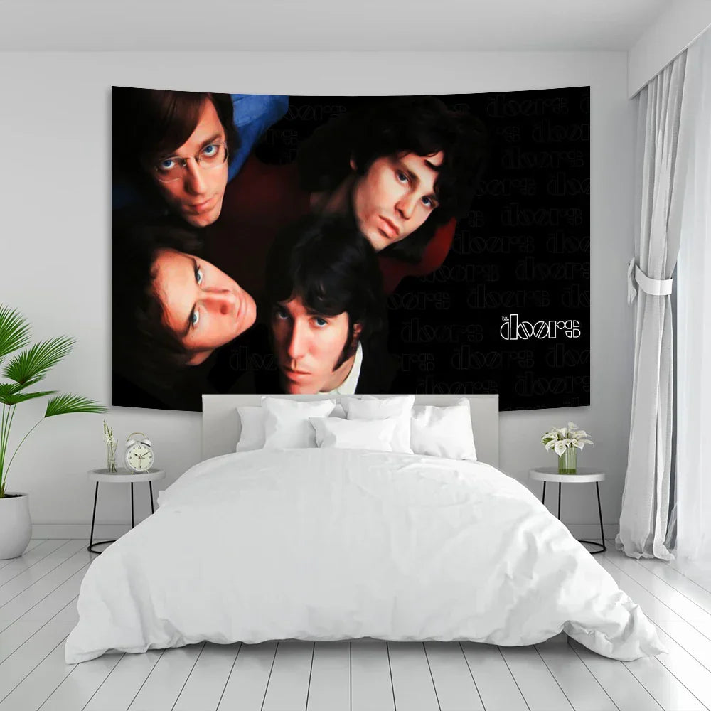 The Doors Rock Band Wall Tapestry by Decobites - Bohemian Bedroom Decor