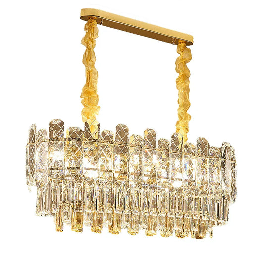 DecorBites™ Gold Lustre Chandelier LED Crystal Light Fixture - Postmodern Luxury Hanging Lamp