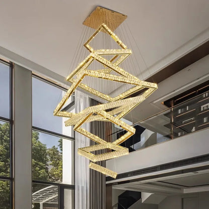 DecorBites™ Crystal Chandelier Stair Pendant Lamp Living Room Pendant Lights Interior Lighting