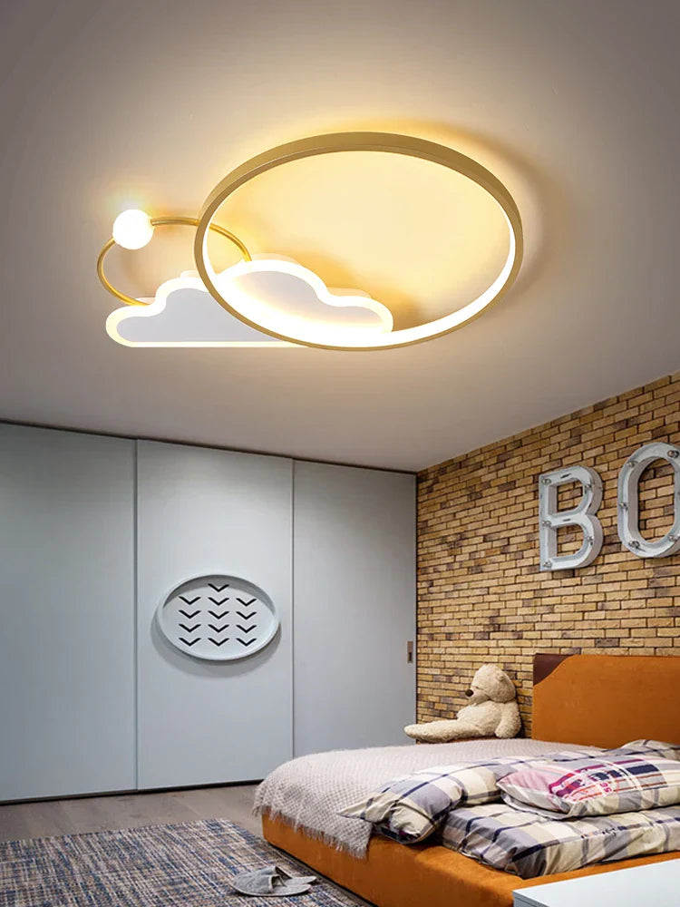 White Modern LED Chandelier Pink Nursery Design