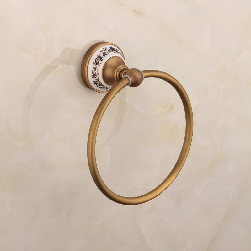 DecorBites™ Bronze Bathroom Hardware Set - Shelf, Towel Rack, Toilet Brush Holder, Soap Dish