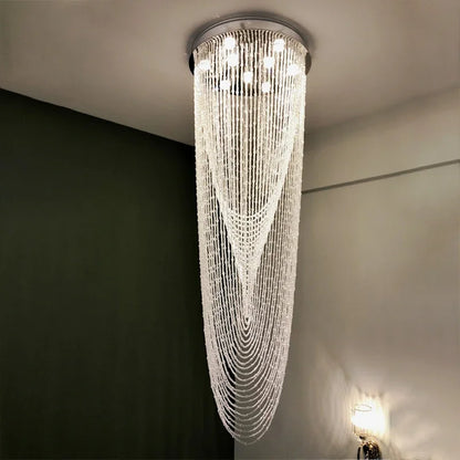 DecorBites™ Crystal Tassel Stair Chandelier for Luxurious Indoor Lighting