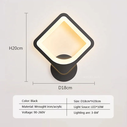 DecorBites™ LED Metal Acrylic Wall Light for Modern Minimalist Decor