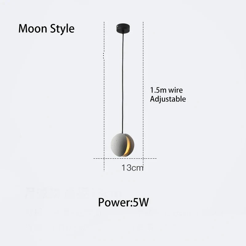 DecorBites™ Cement Chandelier: Industrial Style Pendant Lamp, Retro Modern Decor, 5W Star Fixture