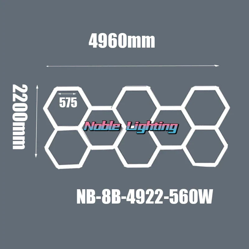 DecorBites™ 6500K LED Hexagrid System for Workshop, Gym, Studio - 2 Year Warranty