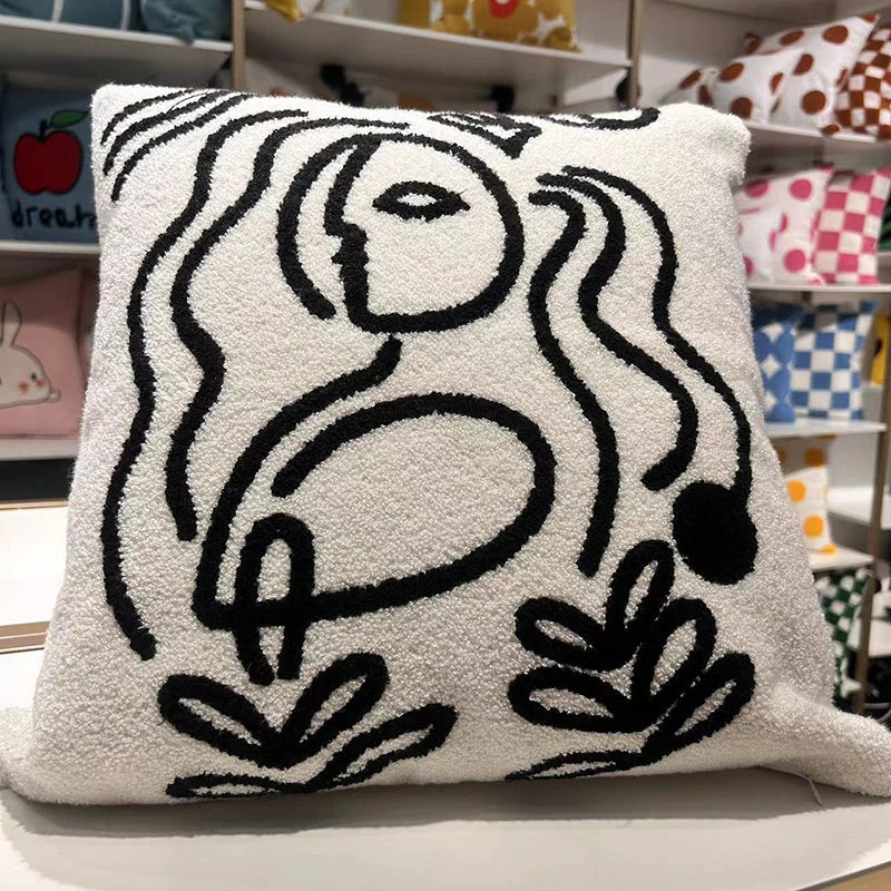 Fundas de cojín DecorBites™ con bordado geométrico: Funda de almohada decorativa nórdica moderna para sala de estar