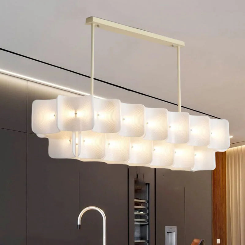 DecorBites™ LED Chandelier: Modern Acrylic Kitchen Lighting Fixture with Changeable Dimming