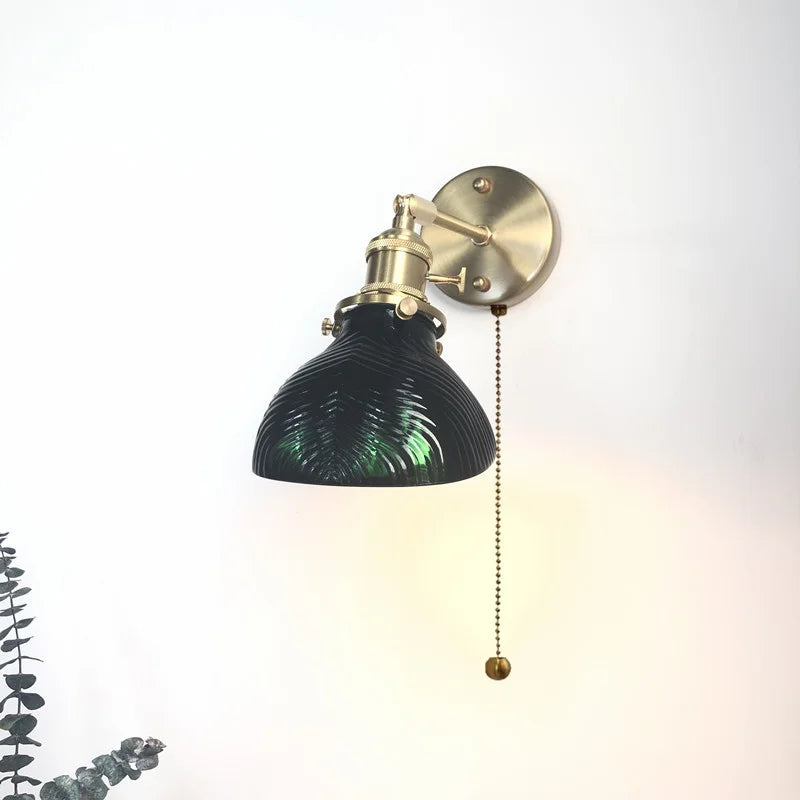 DecorBites™ Green Glass Copper LED Wall Lamp Sconce Modern Nordic Design