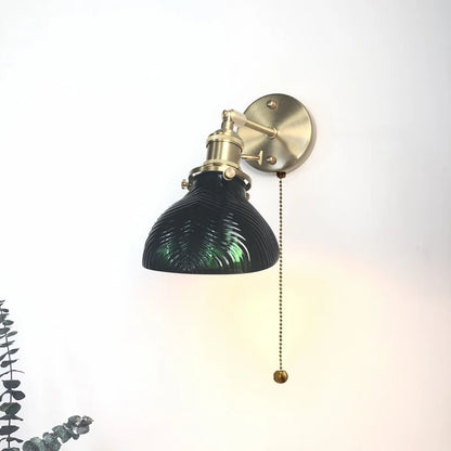 DecorBites™ Green Glass Copper LED Wall Lamp Sconce Modern Nordic Design