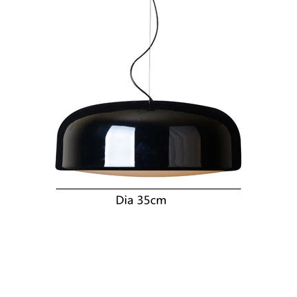 DecorBites™ Glossy Black Round Nordic Pendant Light for Dining Room and Bar Decor