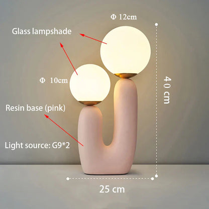 DecorBites™ Glass Table Lamp: Postmodern Resin Bedside Light for Living Room Bedroom Decor