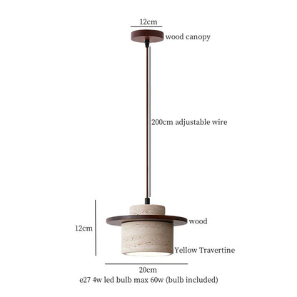 Decorbites™ LED Gelbe Travertin-Hängeleuchte für Vintage-Heimdekoration