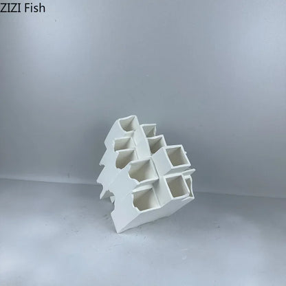 ديكور بايتس™ - زينة مكتب سيراميكية هندسية بتصميم بسيط - ديكور غرفة