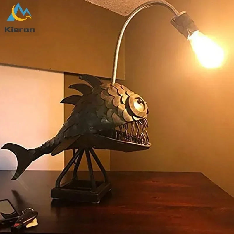 Copper Fish Table Lamp