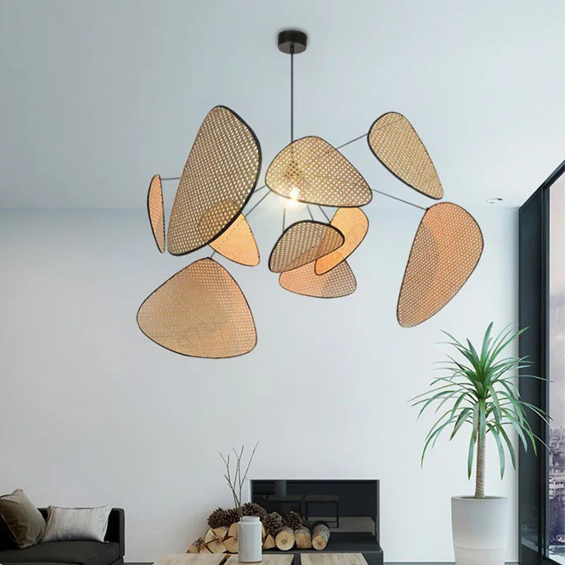 DecorBites™ Hand Made Rattan Art Pendant Chandelier for Modern Living Room, Dining Room, Bedroom.