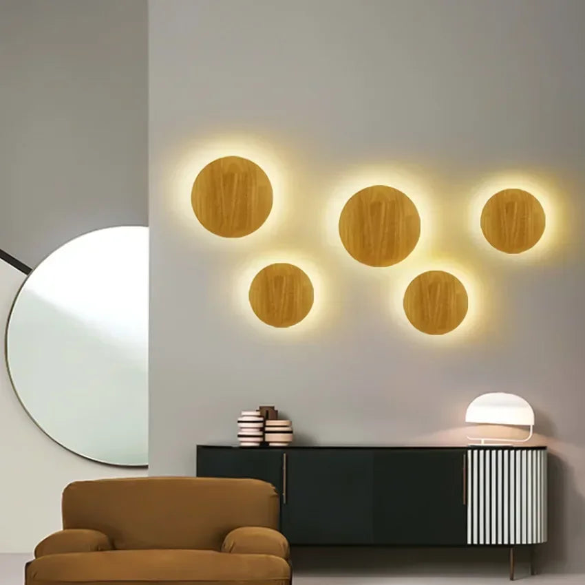 DecorBites™ LED Wooden Wall Lights Modern Minimalist Living Room Bedroom Decor