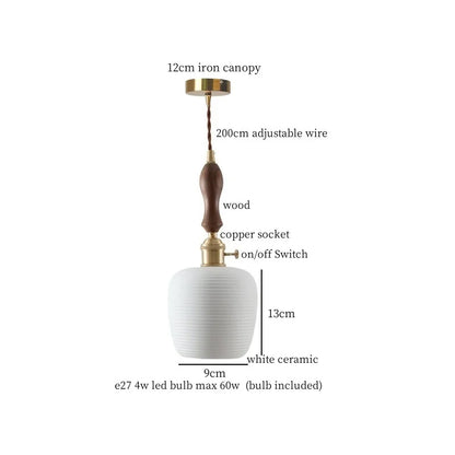 DecorBites™ Ceramic LED Hanging Pendant Light - Modern Nordic Design for Home Decor