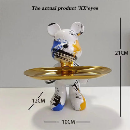 DecorBites™ Graffiti Bear Statue Ornament for Modern Home Decor