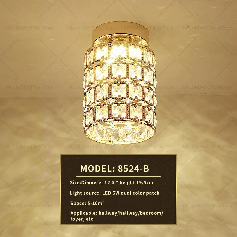 DecorBites™ Elegant Crystal Ceiling Light for Entryway, Stairs, and Hallway