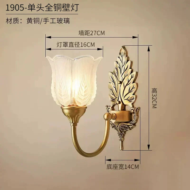 DecorBites™ Brass Wall Lamp | Retro LED for Living Room Bedroom Study Hotel Hallway