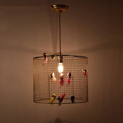 DecorBites™ Bird Cage Pendant Lamp: Nordic Loft Home Bedroom Light Gold Decor