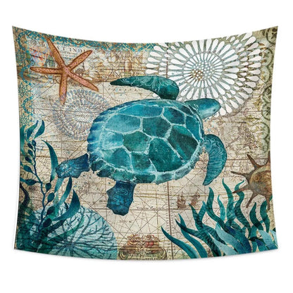 Decobites Underwater World Tapestry Wall Hanging - Boho Hippie Room Decor