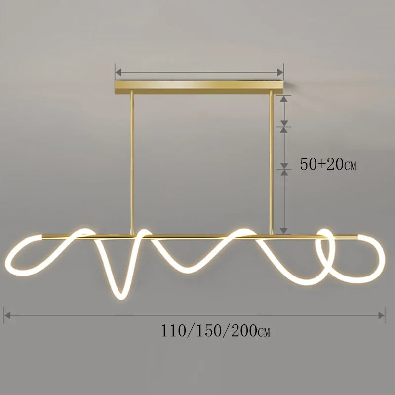 Modern Linear Brushed Stainless Pendant Light