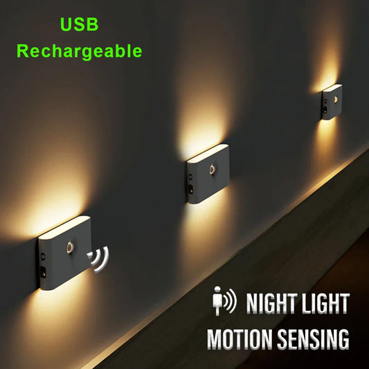 DecorBites™ Induction Night Light USB Rechargeable Motion Sensor Wall Lamp
