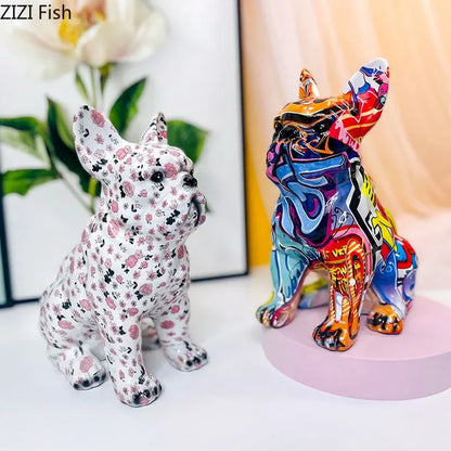 DecorBites™ Bulldog Punk Art Resin Sculpture Decor Ornaments Aesthetic Room Furnishings