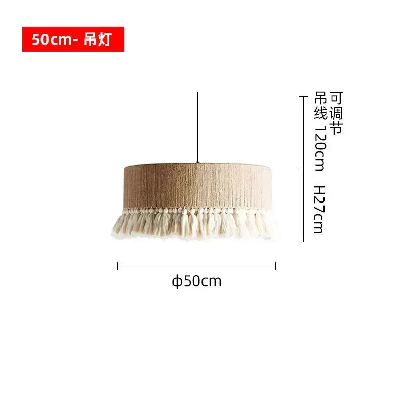 DecorBites™ Bohemian Tassel Chandelier: Handmade Nordic Pendant Lamp for Bedroom, Living Room, Kitchen