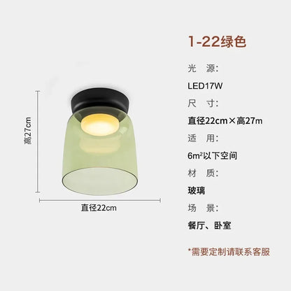 DecorBites™ Glass LED Ceiling Light in Amber/Gray/Green - Modern Indoor Lighting for Various Spaces