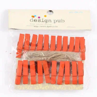 مشابك خشبية صغيرة من DecorBites™، 50 قطعة، لتزيين الصور والحرف اليدوية، مشابك غسيل صغيرة مقاس 25 مم