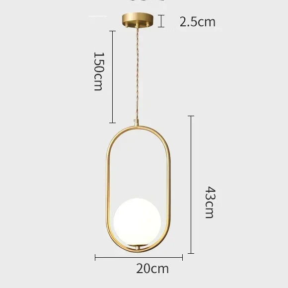 DecorBites™ Glass Ball Ring Pendant Lamp for Living Dining Bedroom