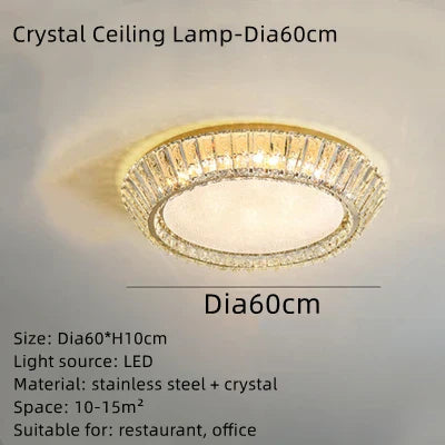 Gold Nordic Crystal Ceiling Light